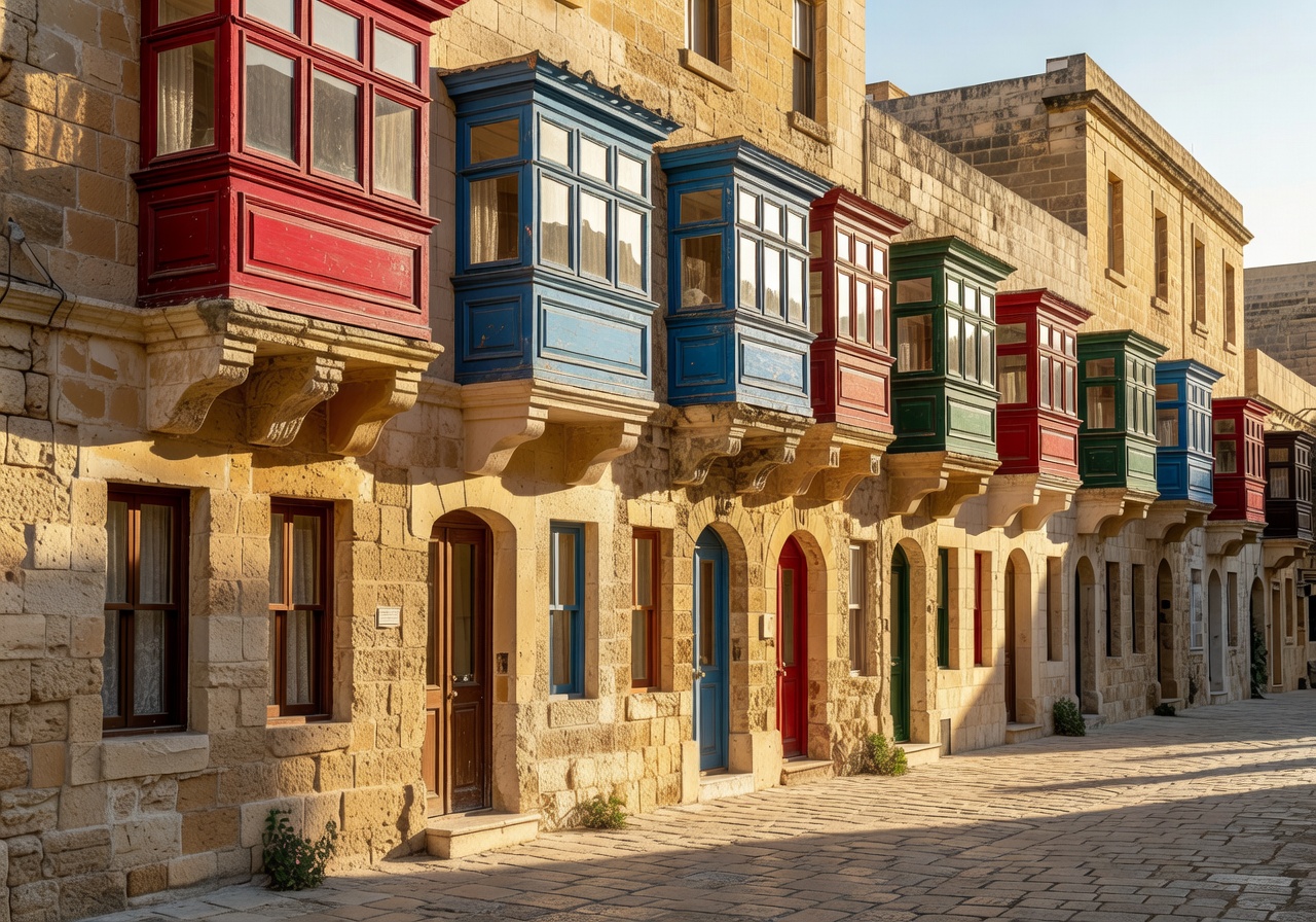 Malta traditional balconies architecture