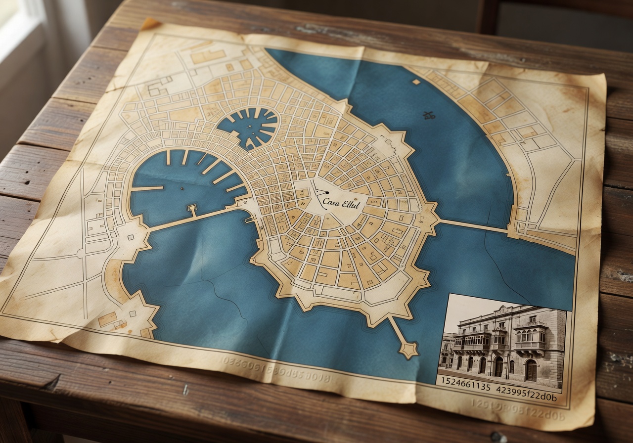 Map of Valletta Malta location Casa Ellul