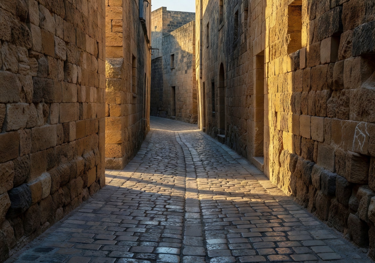 Mdina medieval city stone street