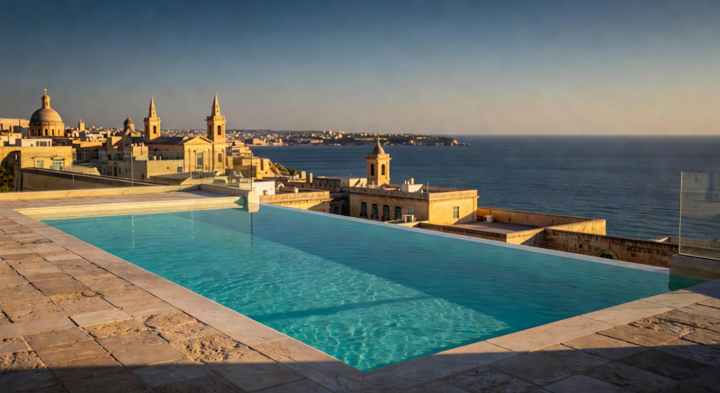 Palazzo Consiglia Valletta rooftop infinity pool